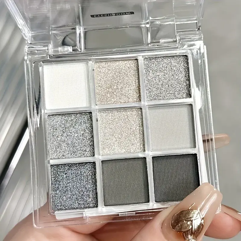 Multi-Color 9-Grid Eyeshadow Palette for Women Glitter Pearlescent Matte Shimmer Long-lasting Eye Makeup Cosmetic