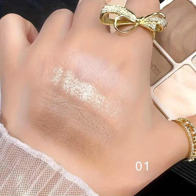 4 Colos Matte Highlighter & Bronzer Palette 1pc Face Shading Grooming Powder Long-Lasting Contouring Bronzer Cosmetic Makeup
