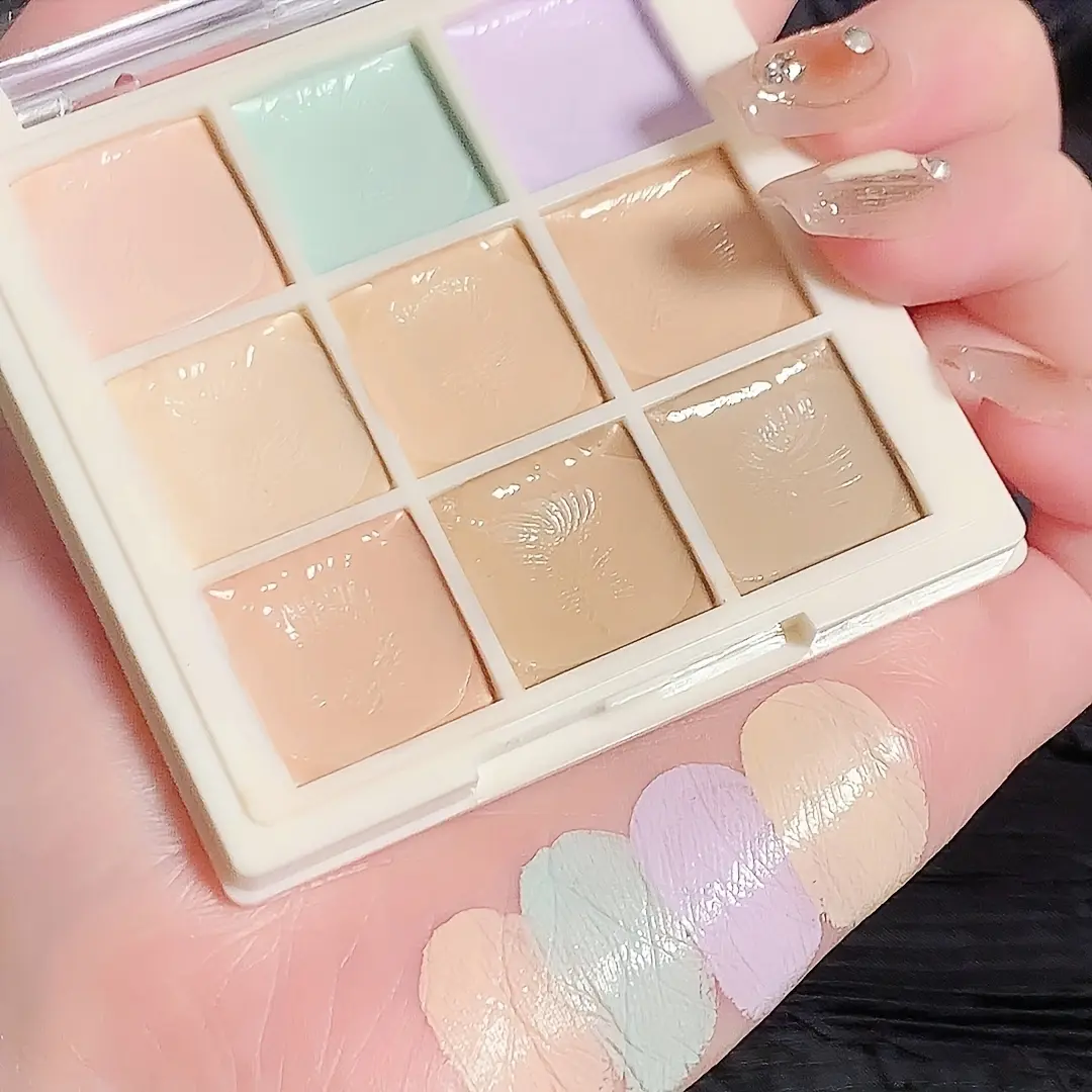 9-color Concealer Cream Palette, Covering Spot, Acne, Dark Circles, Tear Grooves Brightening Skin Tone Concealer