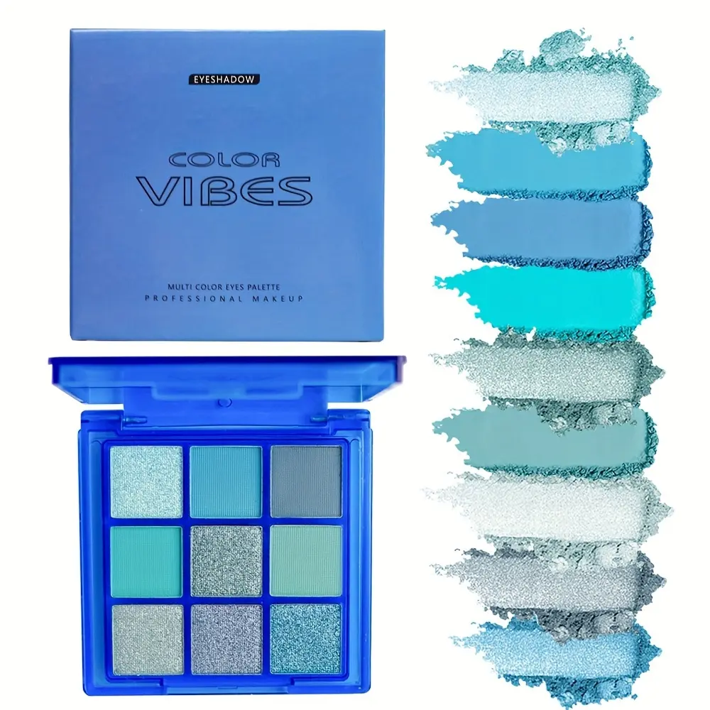 Multi-Color 9-Grid Eyeshadow Palette for Women Glitter Pearlescent Matte Shimmer Long-lasting Eye Makeup Cosmetic