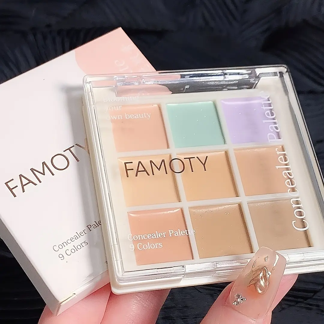 9-color Concealer Cream Palette, Covering Spot, Acne, Dark Circles, Tear Grooves Brightening Skin Tone Concealer