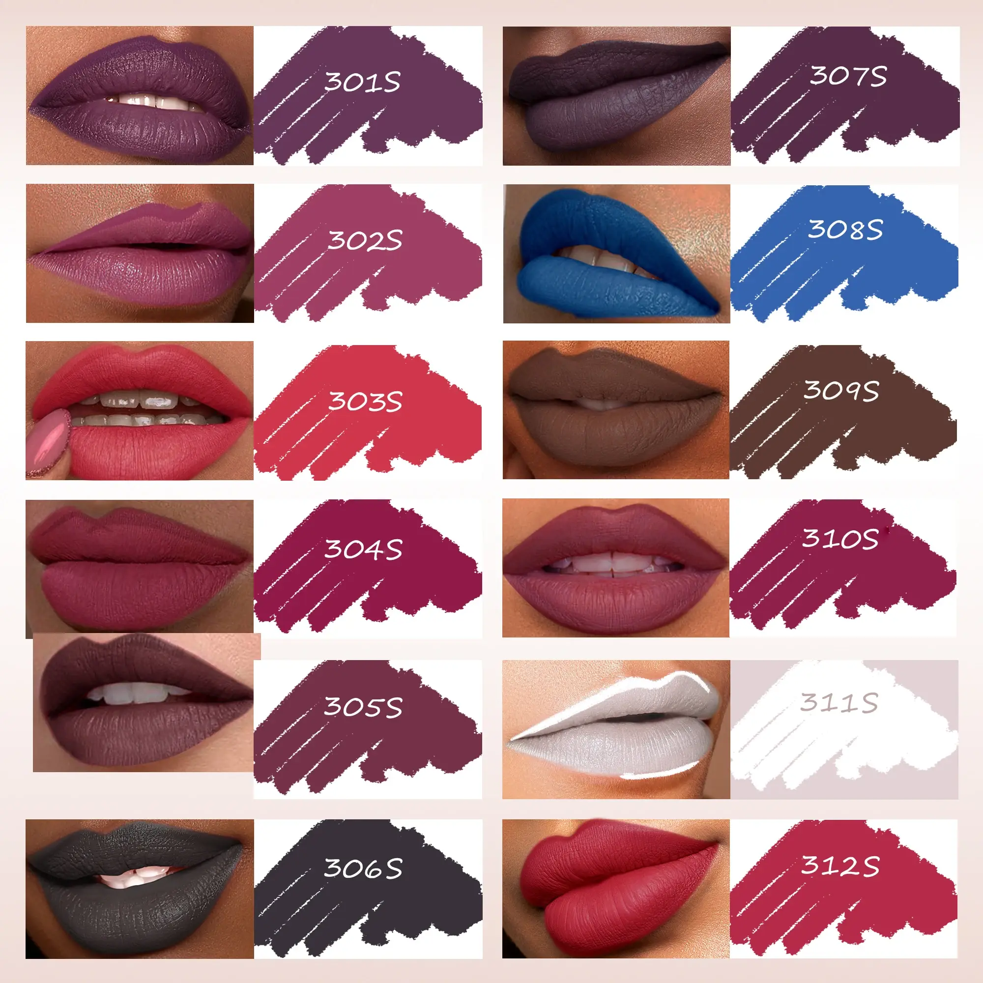 Matte Lip Liner Pencil Set of 12 Nude &Brown Shades Highly Pigmented Smooth Velvet Finish Long-Lasting Waterproof & Smudge-Proof