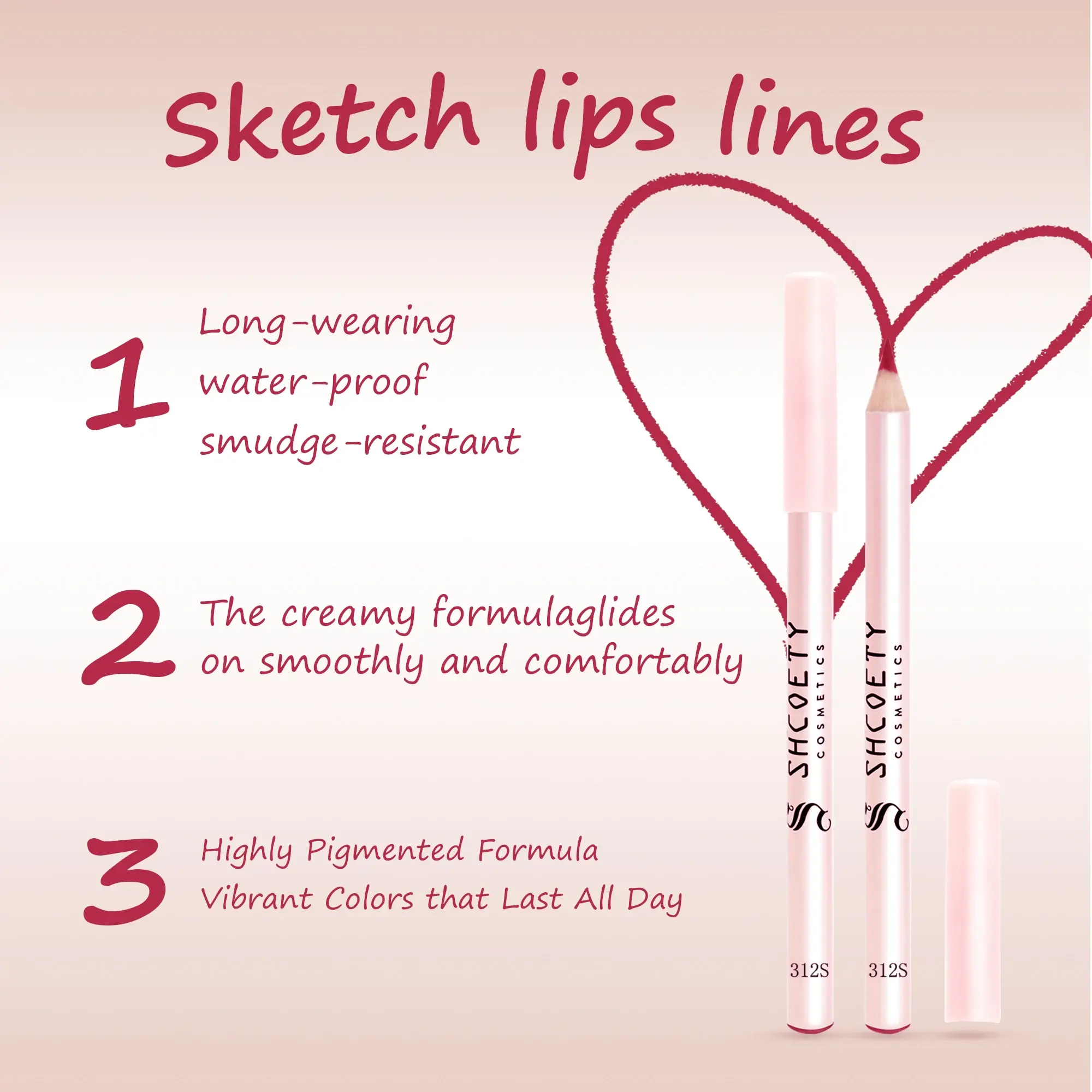 Matte Lip Liner Pencil Set of 12 Nude &Brown Shades Highly Pigmented Smooth Velvet Finish Long-Lasting Waterproof & Smudge-Proof