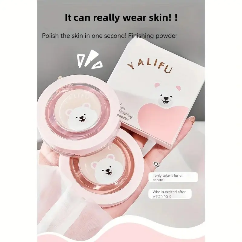 Matte Finish Face Powder for Medium Skin Tones Oil-Control Seamless Setting with Puff Flawless Daily Wear Makeup Powder