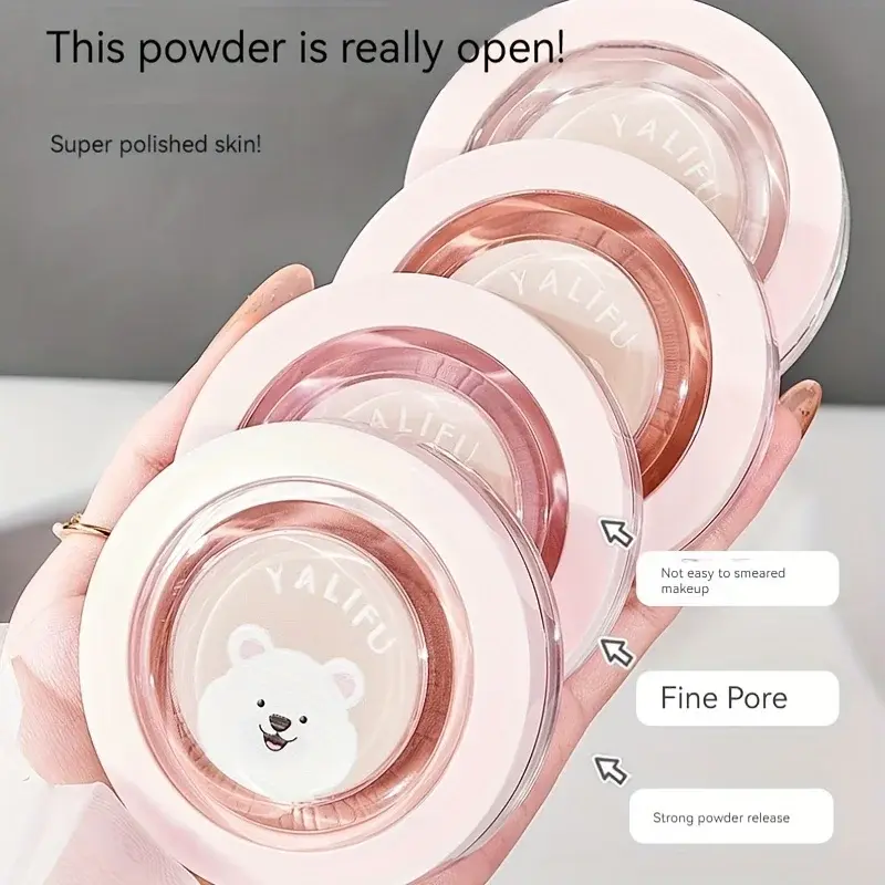 Matte Finish Face Powder for Medium Skin Tones Oil-Control Seamless Setting with Puff Flawless Daily Wear Makeup Powder