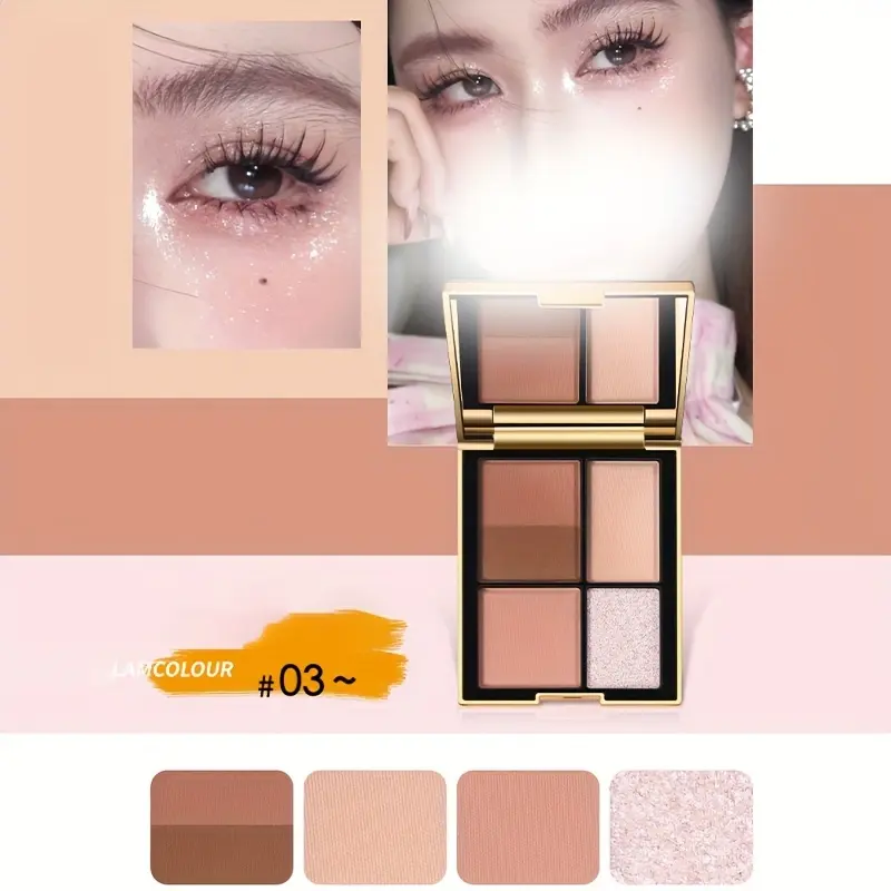 5-Color Magic Eyeshadow Palette - Versatile Brown Tones, Matte & Shimmer Finish, Long-Lasting Eye Makeup Kit, Ideal Gift