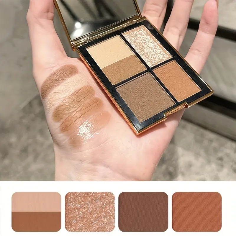 5-Color Magic Eyeshadow Palette - Versatile Brown Tones, Matte & Shimmer Finish, Long-Lasting Eye Makeup Kit, Ideal Gift