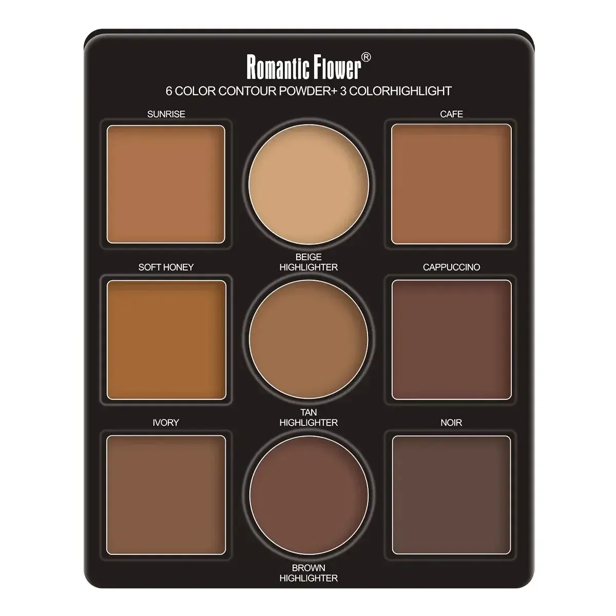 1 PC 9 ColorS Makeup Palette Kit - 6 Color Contour & 3 Color Highlight Long-Lasting Waterproof Beauty Tools For Women makeup