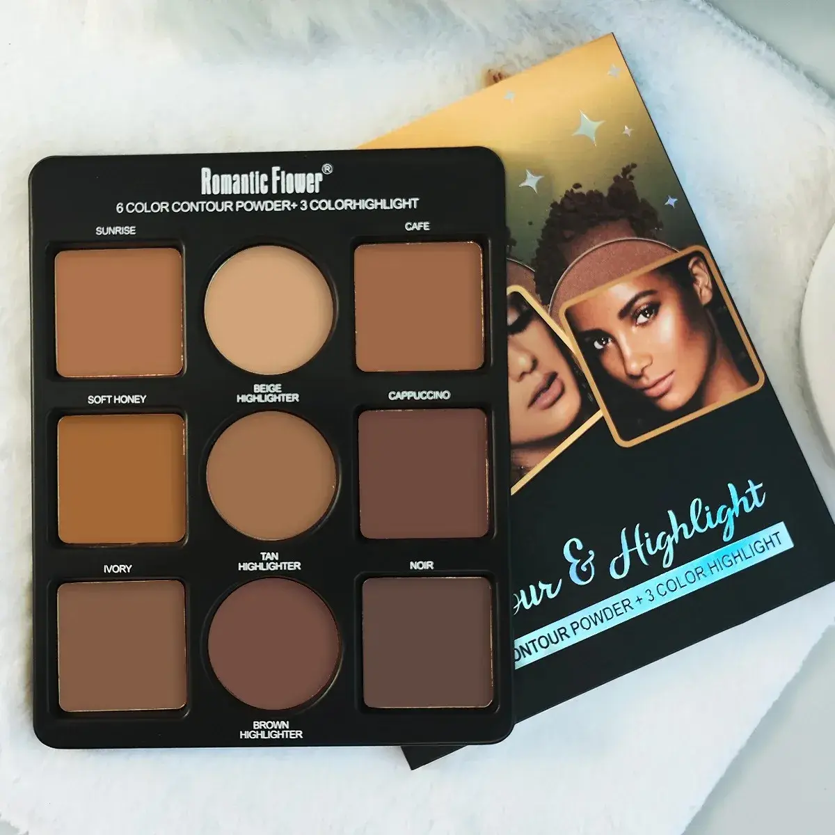 1 PC 9 ColorS Makeup Palette Kit - 6 Color Contour & 3 Color Highlight Long-Lasting Waterproof Beauty Tools For Women makeup