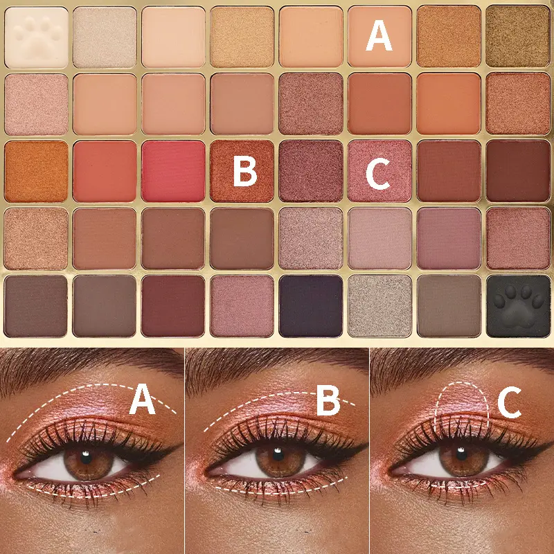 40 Color Eyeshadow Palette - Matte Shimmer & Glitter Nude Highlighter Long Lasting 24H Waterproof Smudge-Proof Makeup Kit