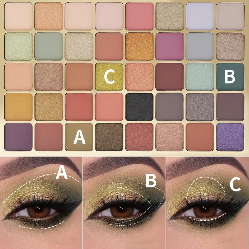 40 Color Eyeshadow Palette - Matte Shimmer & Glitter Nude Highlighter Long Lasting 24H Waterproof Smudge-Proof Makeup Kit