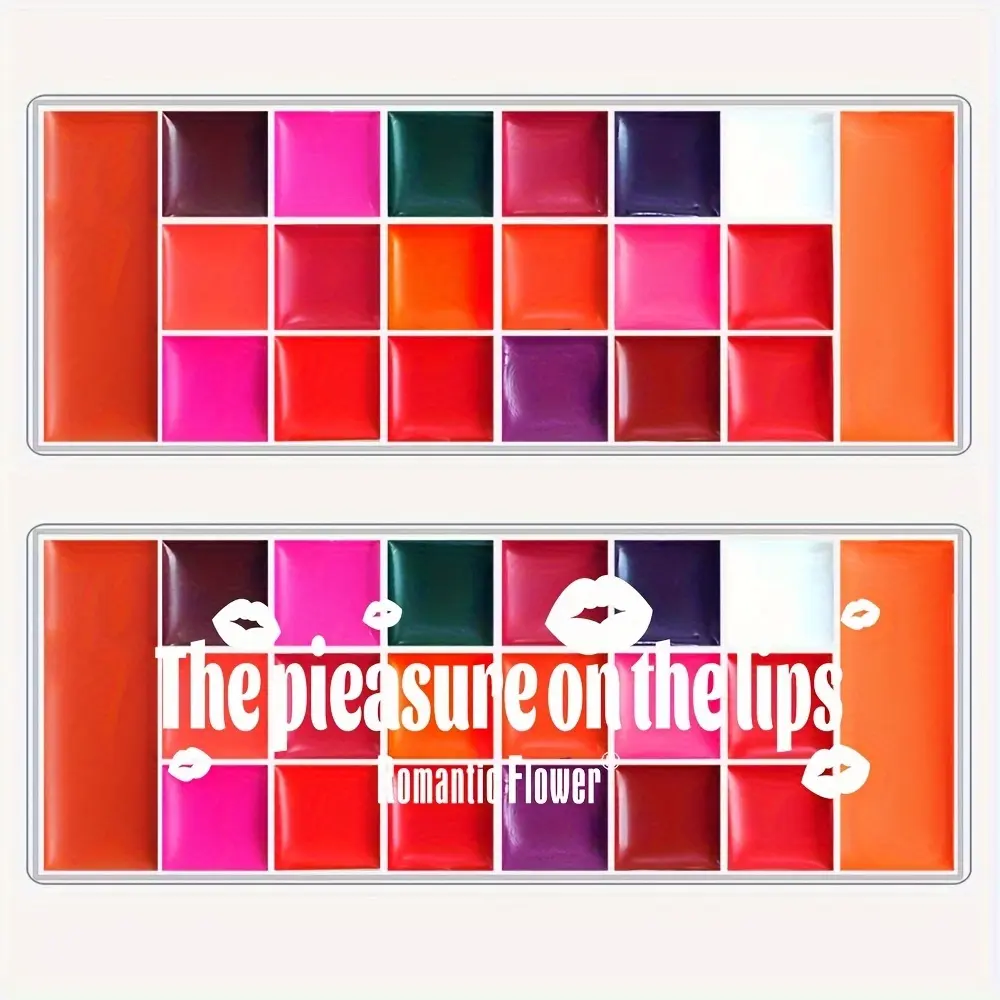 20-color Lip Gloss waterproof sweat proof blush eyeshadow All-in-one makeup tray Matte Makeup