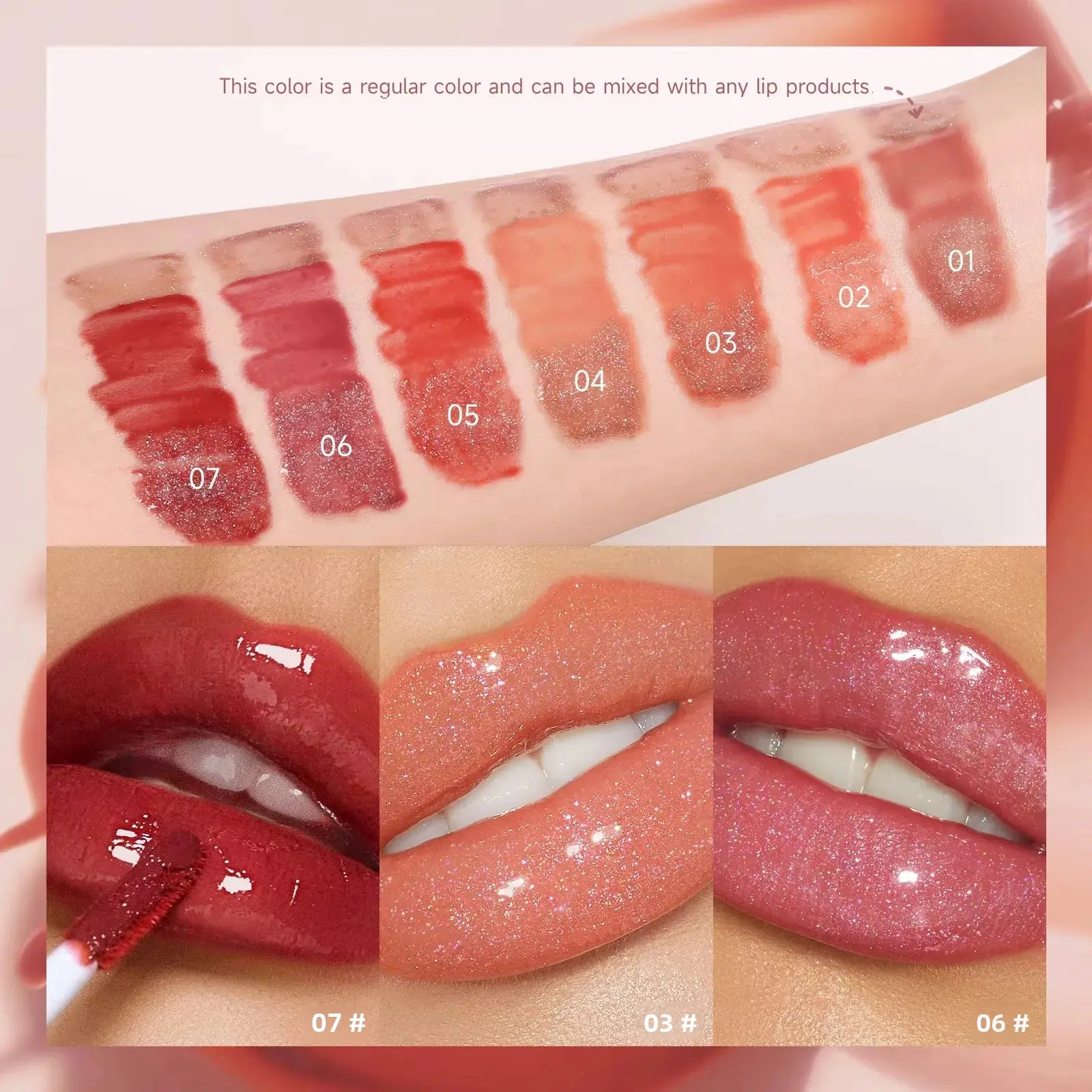 Hydrating Plumping High-Shine Lip Oil Mirror Gloss for Moisturized Luscious Lips Long-Lasting Comfortable Wear Lip Care
