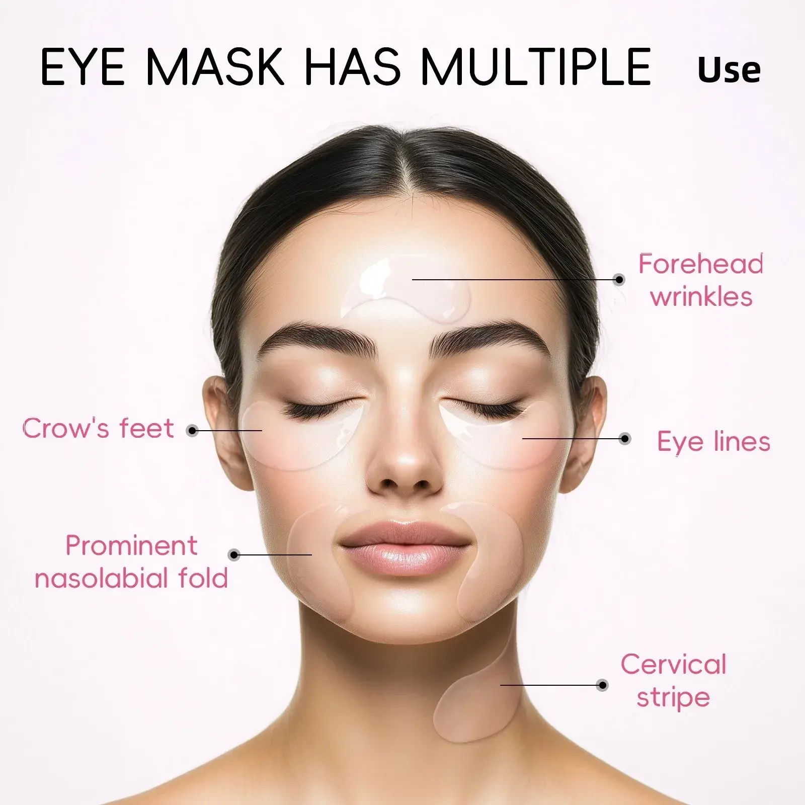 LAIKOU 50pcs Sakura Eye Masks Moisturizing Anti-Aging Dark Circle Reduction Eye Patches for Skin Care
