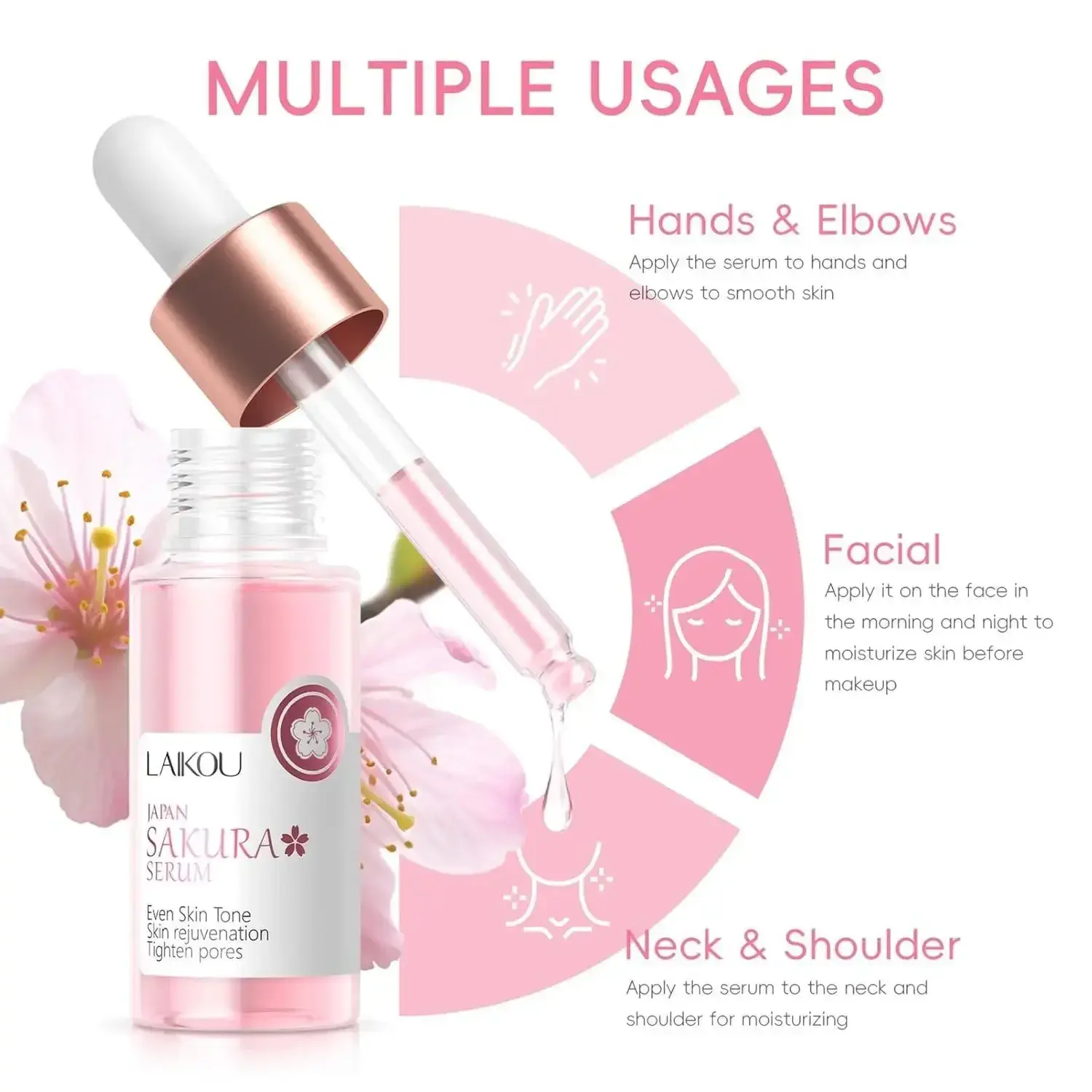 24pcs Sakura Skin Care Set Eye & Lip Masks Serum Nud Masks Cleanser Toner Essence Cream Moisturizing Smoothing Nourishing Beauty