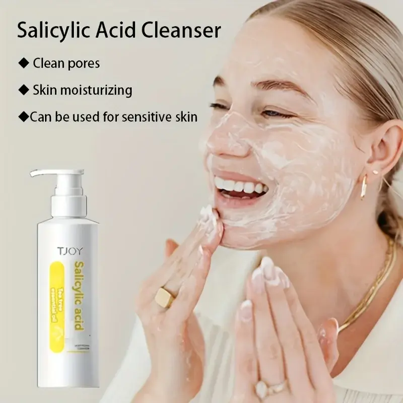 200ML Salicylic Acid Foam Cleanser for Oily Skin - Rich Lather Deep Clean Non-Drying Refreshing Hydrating Jumbo Size