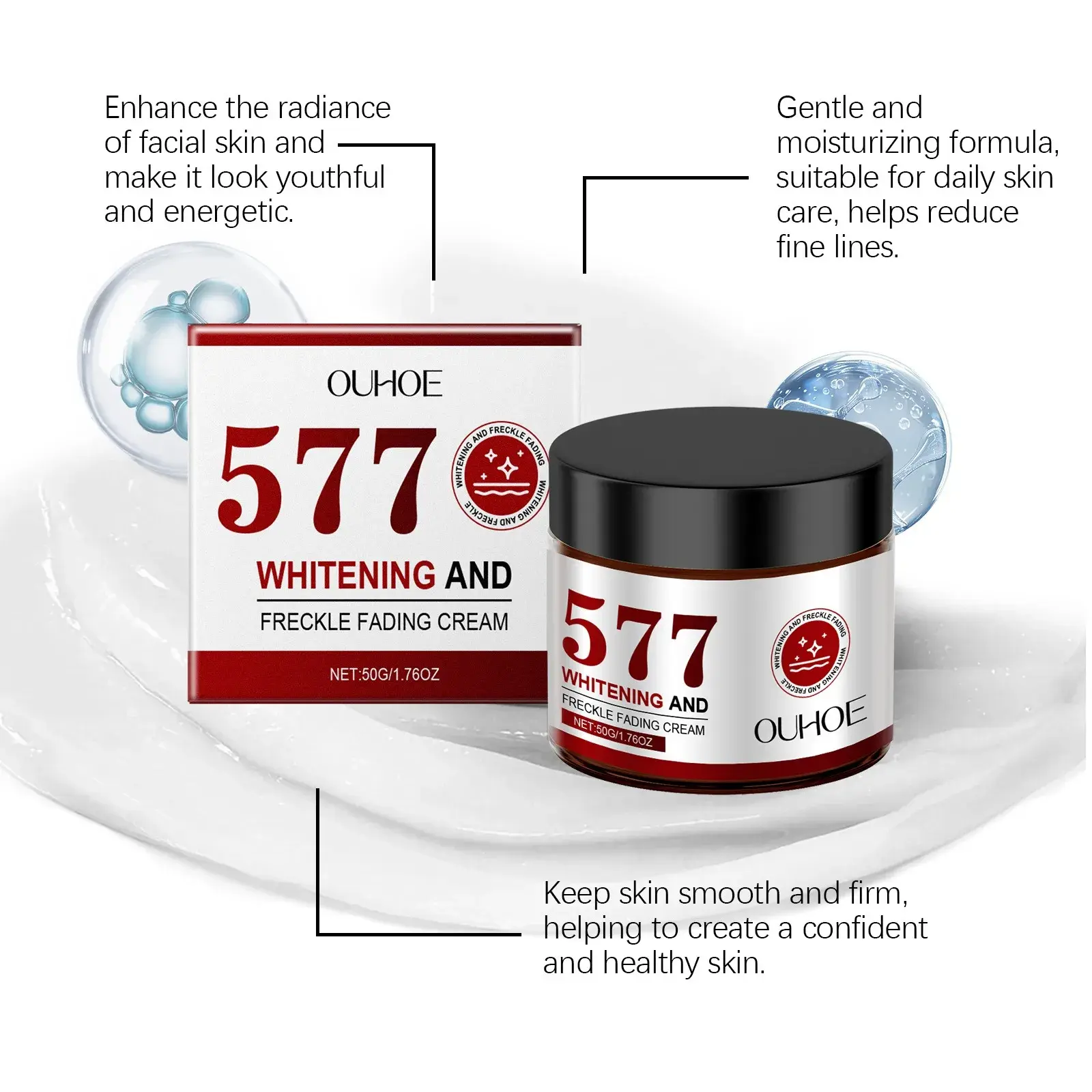 577 Skin Cream 50g Whitening Spot Remover - Visibly Rejuvenates & Tightens Skin Tone Brightening & Spot Correcting