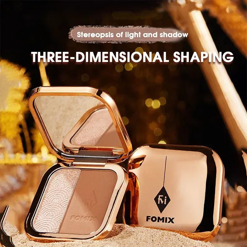Dual color high gloss facelift integrated disc brightens three-dimensional shadow, side shadow, nose shadow facelift powder