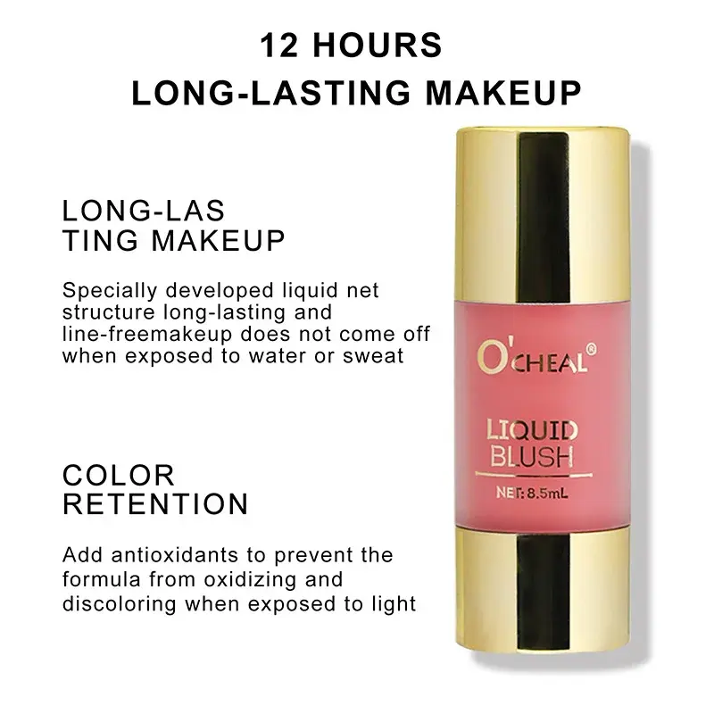 6 Colors Small Eyedropper Liquid Blush Long-Lasting Natural Red Brightening Cream Pressing Blusher Eyeshadow Contour Makeup