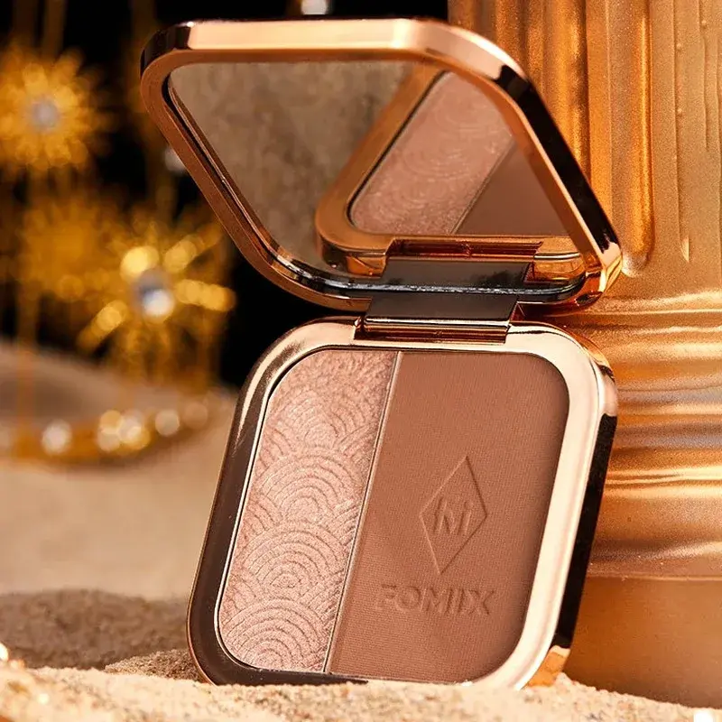 Dual color high gloss facelift integrated disc brightens three-dimensional shadow, side shadow, nose shadow facelift powder