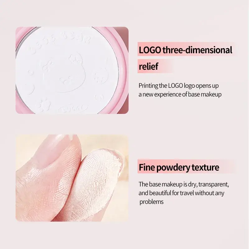 Cute Leather Matte Pressed Powder Smooth Oil Control Long-Lasting Waterproof Brightening Concealer Makeup Setting Powder