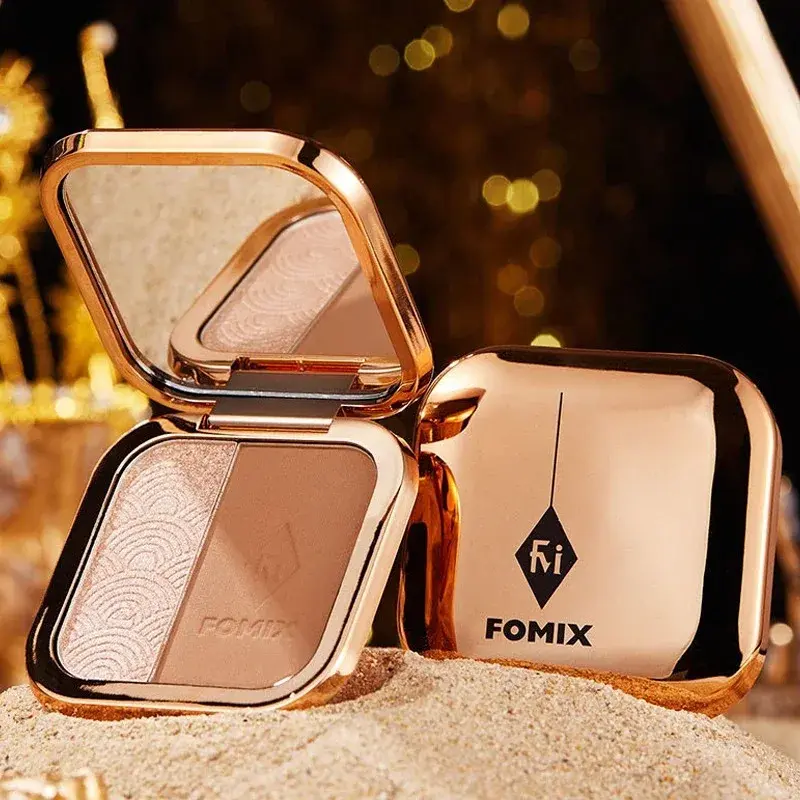 Dual color high gloss facelift integrated disc brightens three-dimensional shadow, side shadow, nose shadow facelift powder
