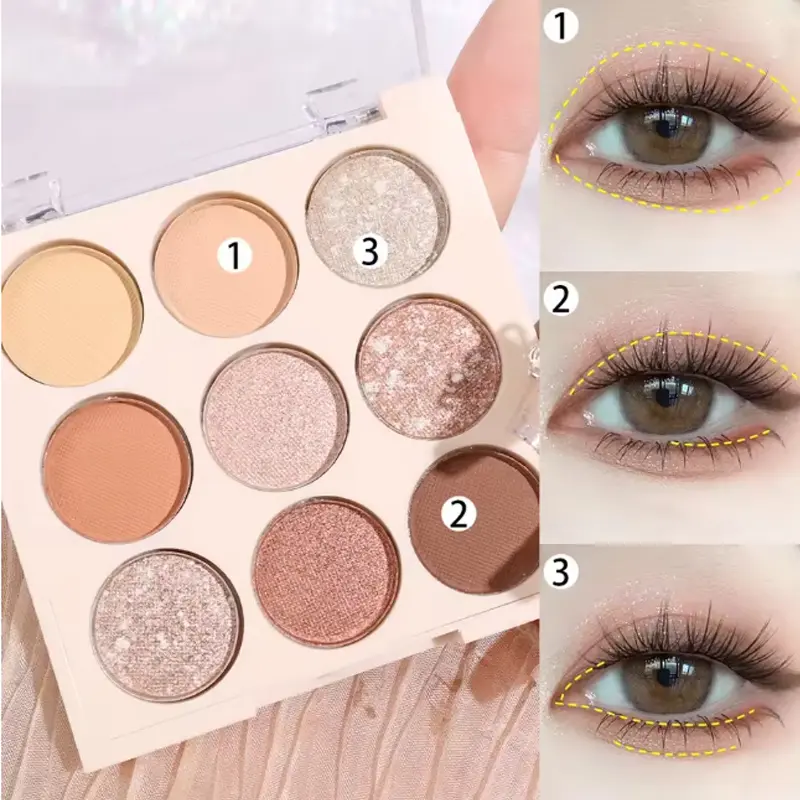 9 Color Ice Cream Eye Shadow Plate Pearl Matte Rose Plate Lying Silkworm Powder Blusher Oatmeal Milk Tea Earth Sexy Cosmetics
