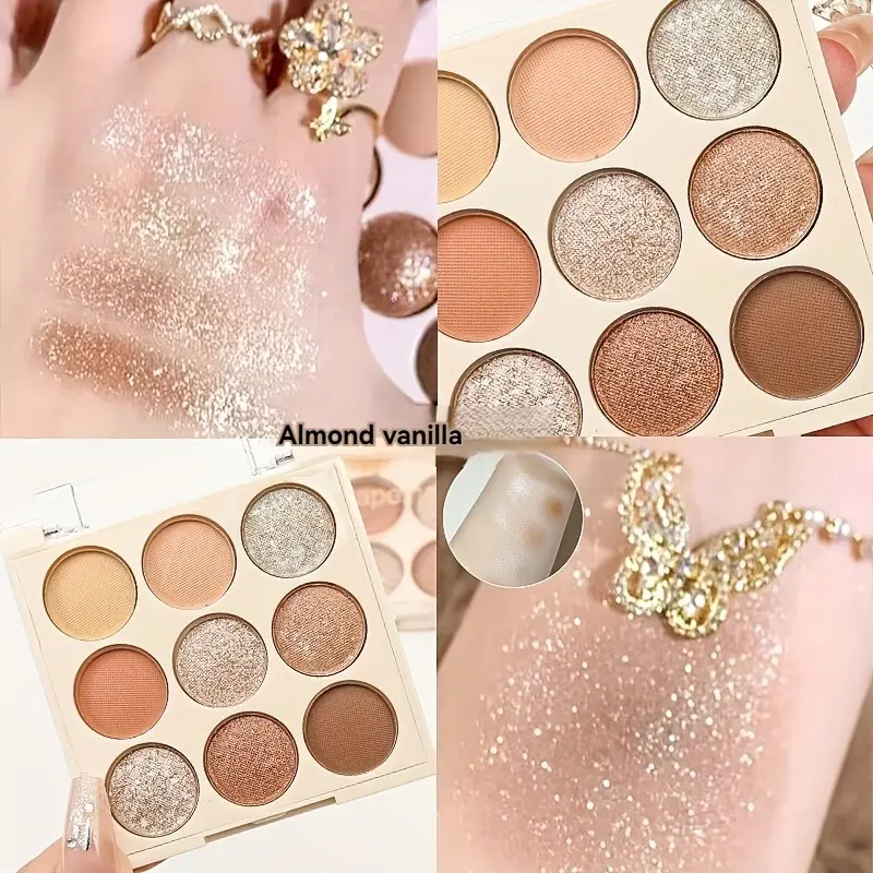 9 Color Ice Cream Eye Shadow Plate Pearl Matte Rose Plate Lying Silkworm Powder Blusher Oatmeal Milk Tea Earth Sexy Cosmetics