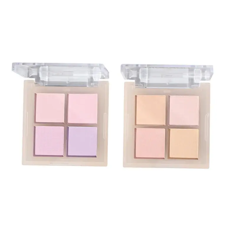 Four Color Peach Cream Blush Palette Nude Apricot Cheek Contour Brightening Makeup Blusher Rouge Cheek Tint for Cosmetics