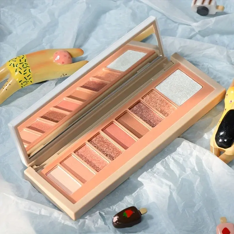 9-Color Soft Matte Eyeshadow Palette Velvet Pigmented Shimmer Matte Natural 3D Look Cute Blendable Long-Lasting Wear