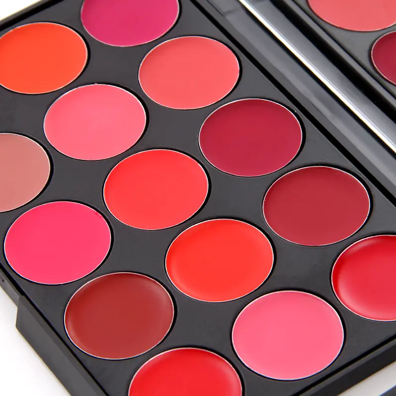 15-Color Matte Lipstick Palette - Waterproof Long Lasting Moisturizing Lip Gloss Set, Velvet Creamy Lipstick Tray for Women, Gif