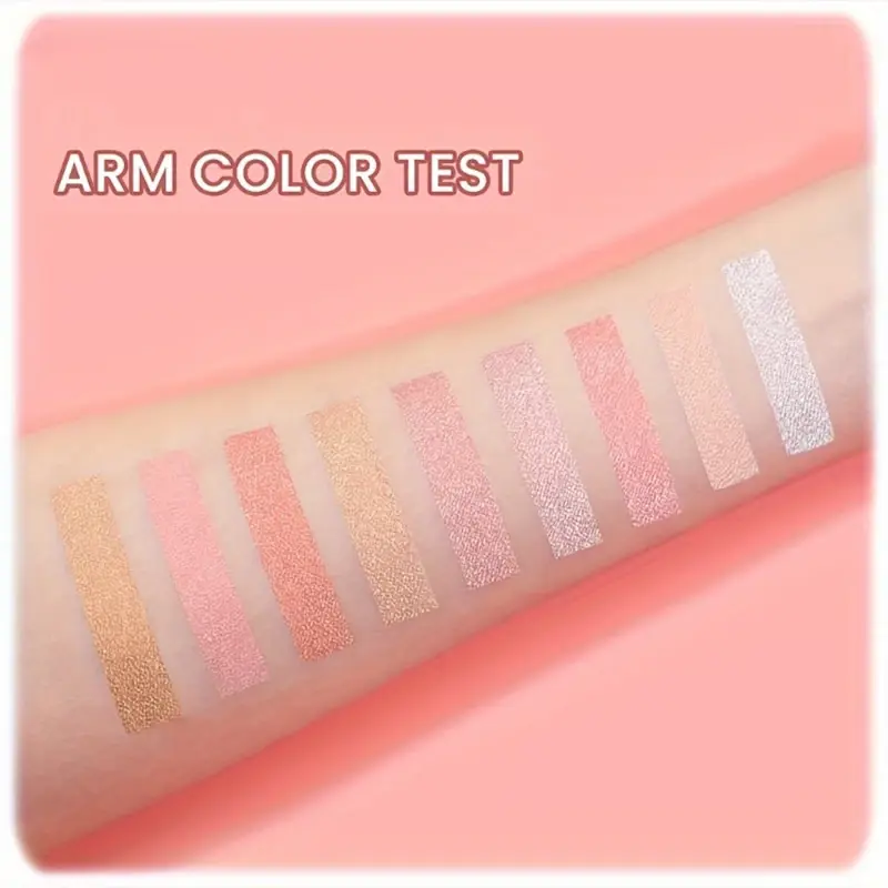 Summer 9-Color Eyeshadow Palette Rose Gold Brown Pink Orange - Matte Shimmer Effect Long-Lasting Glitter Makeup Palette