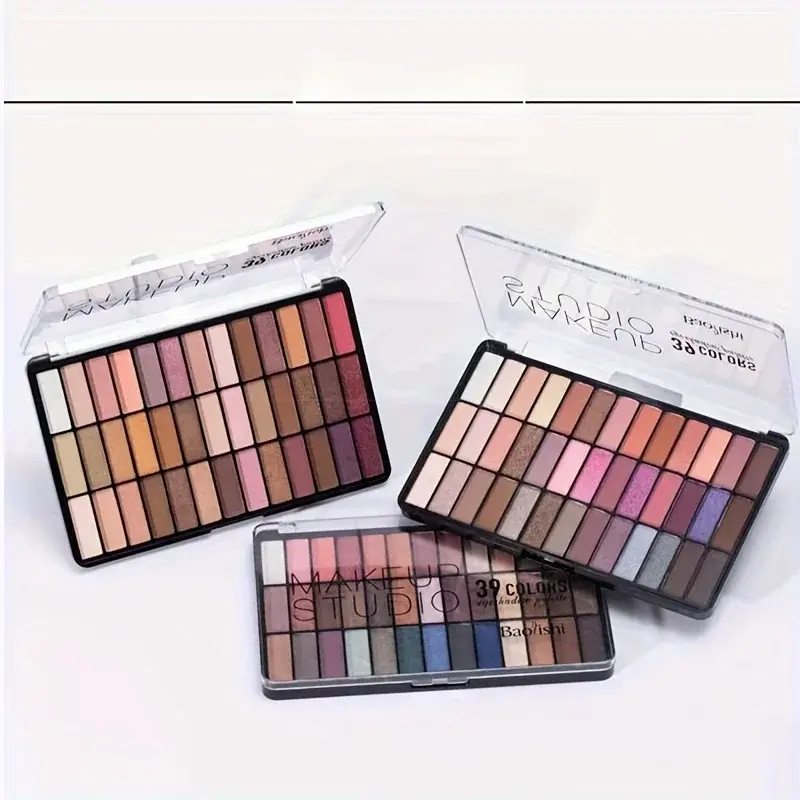 39 Colors Eyeshadow Palette Professional Matte Shimmer Sequin Fine Flash Waterproof Long-Lasting for Stage Performance