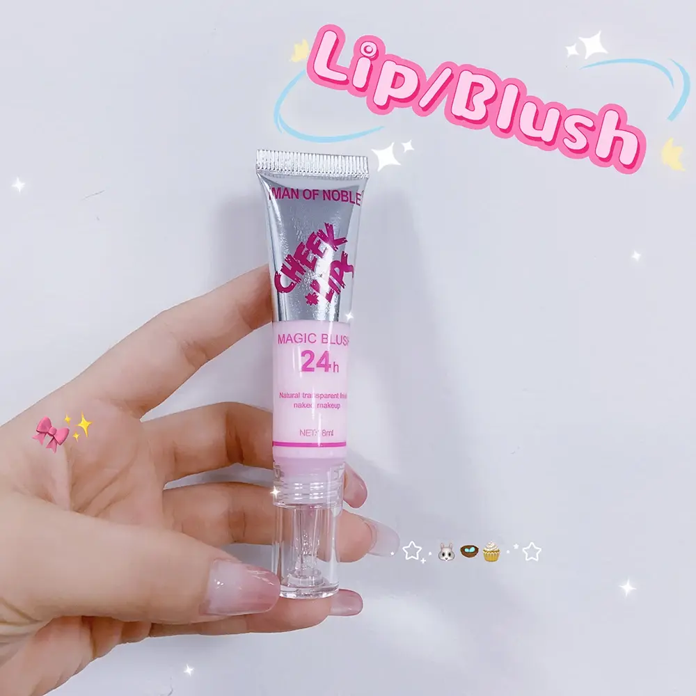 2-in-1 Color-Changing Liquid Blush & Lip Tint Natural Rosy Glow 24H Waterproof Sweat-Proof Long-Lasting Flush Cheeks & Lips