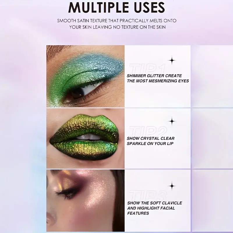 Diamond Shimmer Liquid Eyeshadow Set - Pearlescent Finish High-Pigment Long-Lasting Glitter Eyeshadow for Dazzling Beauty