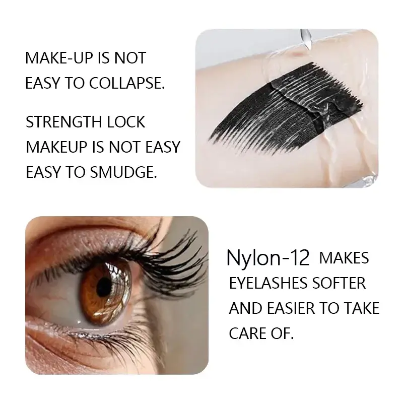 3 PCS Black Liquid Fiber Mascara Waterproof Thickening Lengthening Curling Silky Eye Makeup Fiber Enhance Lash Mascara