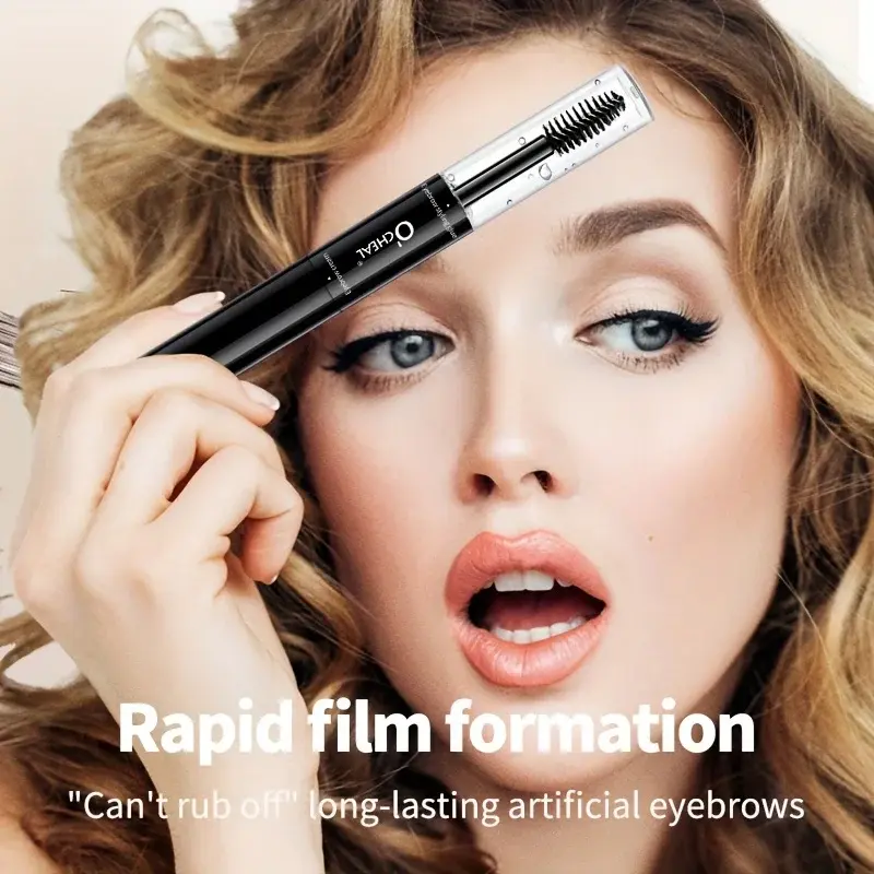 2-in-1 Double-Ended Brow Cream Gel - Smudge-Proof Waterproof Sweat-Resistant Long Lasting Eyebrow Tint Natural Hair-Like Strokes
