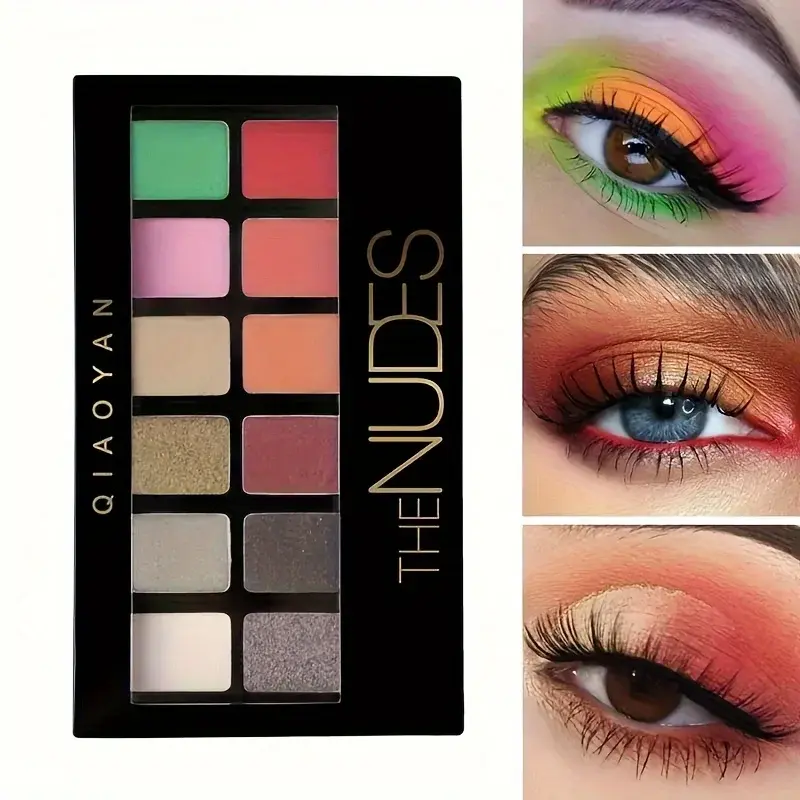 12-Color Nude Eyeshadow Palette Neutral Tones Matte & Shimmer Long Lasting Blendable Makeup for Beginners And Professionals