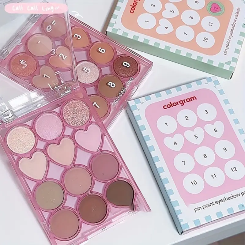 12-Color Nude Eyeshadow Palette Korean-Style Soft Glam Multifunctional Matte Shimmer Low-Saturation Morandi Tones For Girl/Women