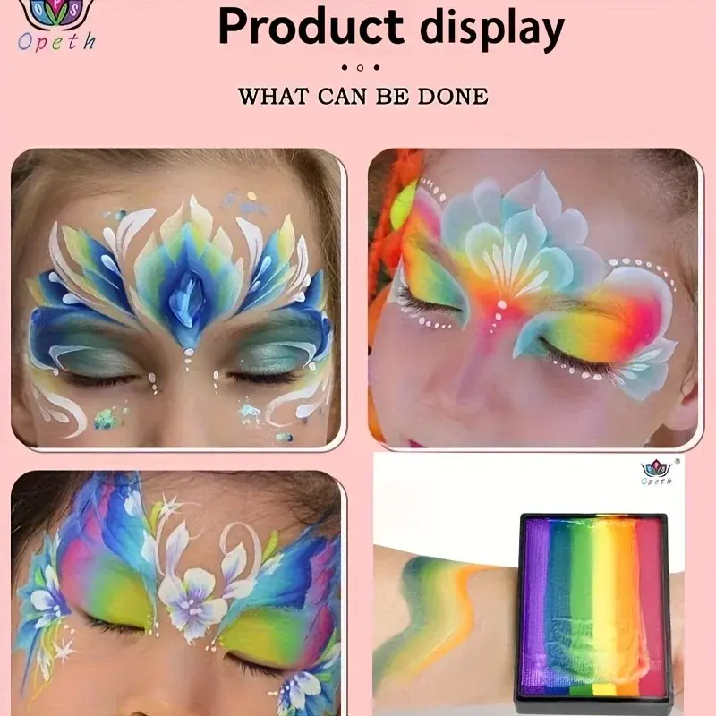 50g Water-Soluble Rainbow Palette Children's Face And Body Paint Halloween Stage Makeup Safe Body Paint Pigments for Face Art