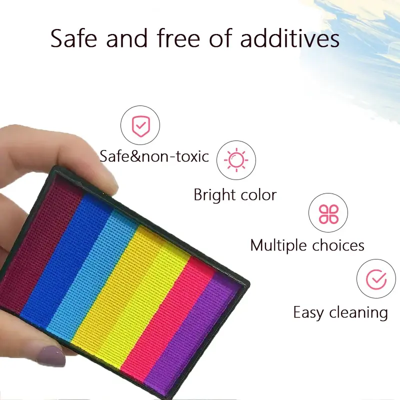 50g Water-Soluble Rainbow Palette Children's Face And Body Paint Halloween Stage Makeup Safe Body Paint Pigments for Face Art