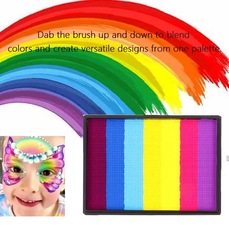 50g Water-Soluble Rainbow Palette Children's Face And Body Paint Halloween Stage Makeup Safe Body Paint Pigments for Face Art
