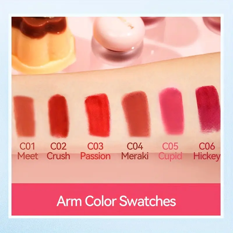 Velvet Matte Lip Mud Blush Can - Long-Lasting Easy Color Multi-Use for Lips Face And Cheeks Red Lip Mud Makeup For Easter