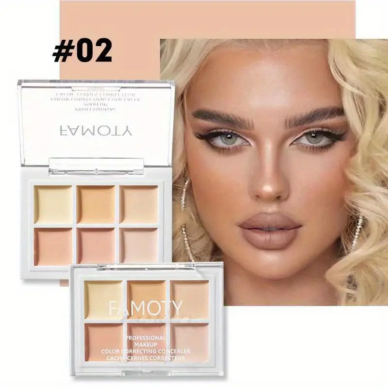 Six Colors Concealer, Long-Lasting Concealer, Waterproof Concealer Palette, Non-Peeling Contour Pal, Concealer