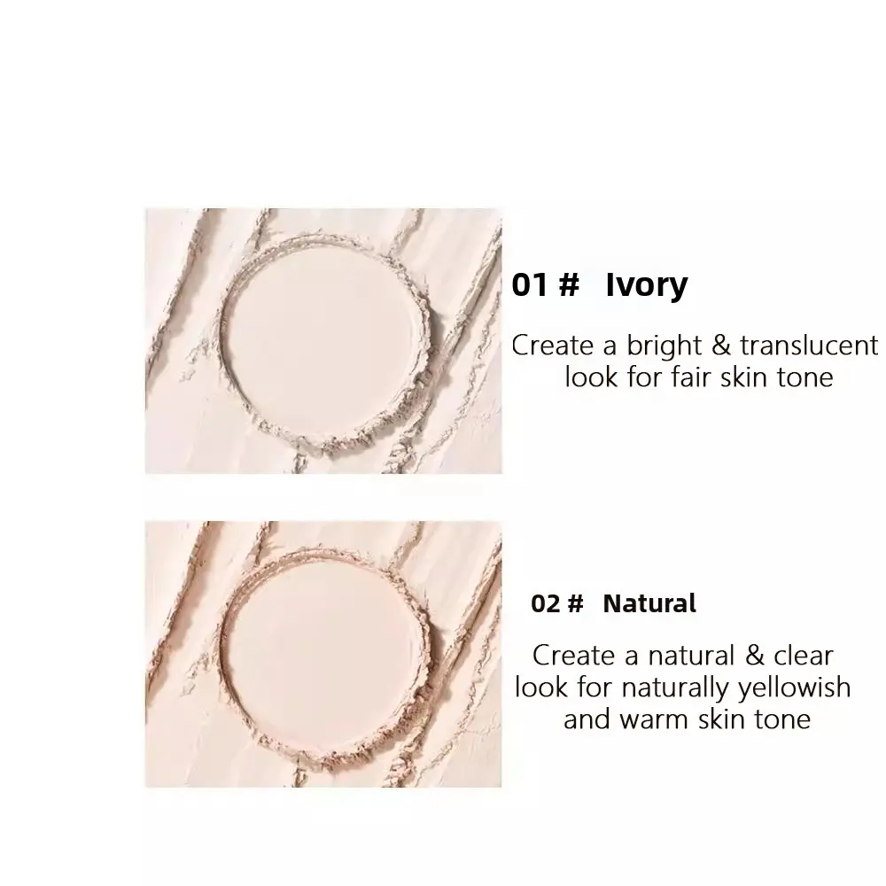 Waterproof Oil-Control Long-Lasting Face Powder with Puff - Makeup Setting Powder for Facial Foundation Cosmetics