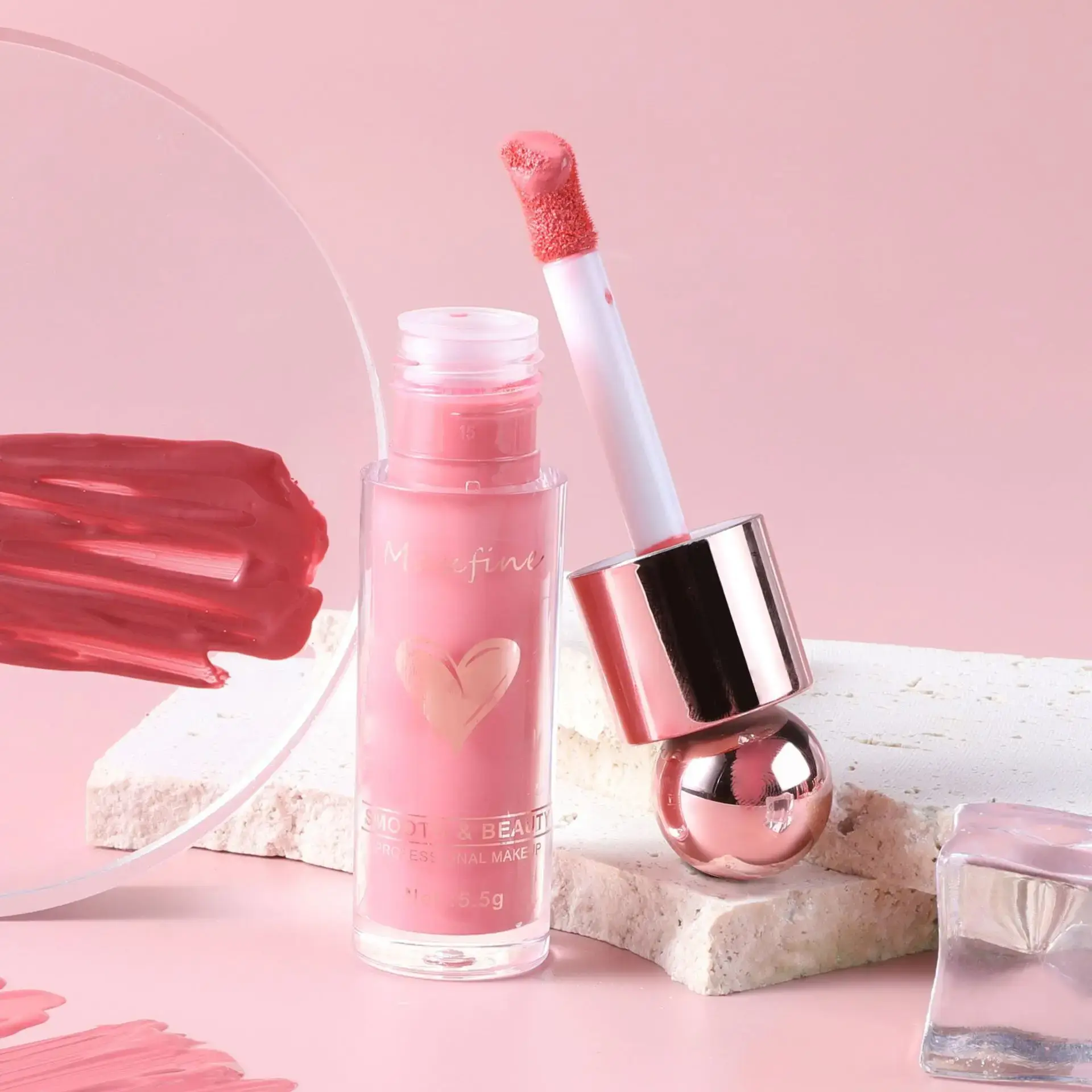 Long-Lasting&Non-Fading Liquid Blush Lipstick Dual-Purpose for Lips&Cheeks Highly Pigmented Lightweight Smudge-Proof 5 Colors