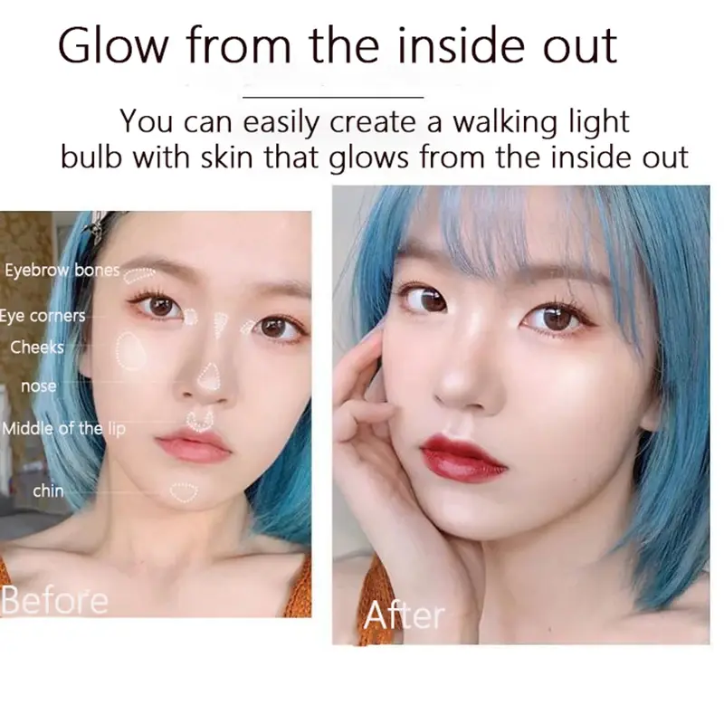 Waterproof Oil-Control Long-Lasting Face Powder with Puff - Makeup Setting Powder for Facial Foundation Cosmetics