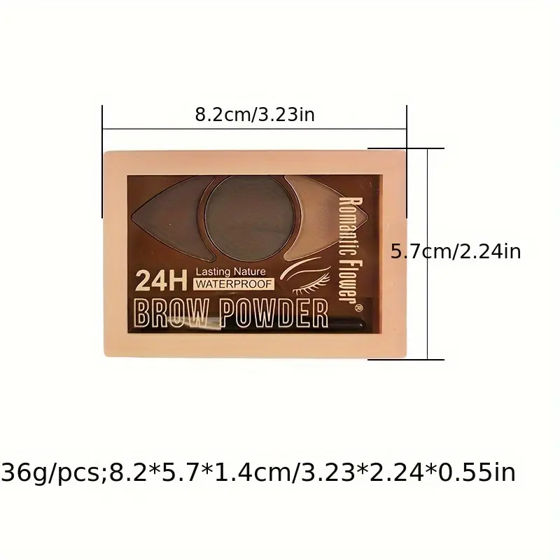 Multifunctional 3 Color Eyebrow Powder Kit with Brush - Long-Lasting Smudge-Resistant Natural 3D Brows Contour Makeup Set