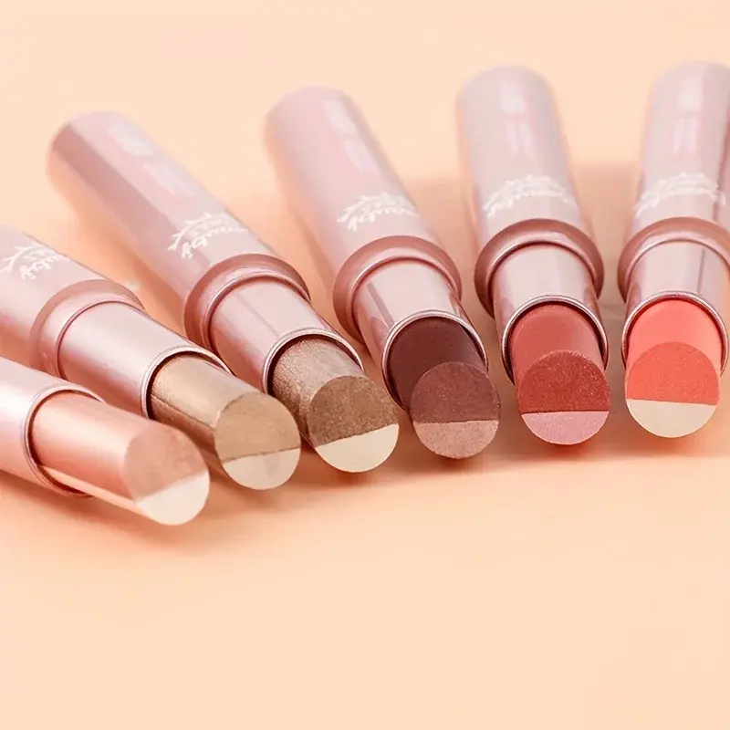 Waterproof Sweat-Proof Gradient Two-Color Eye Shadow Pen Pearlescent Fine Shiny Lazy Eye Shadow Pen for Easy Application