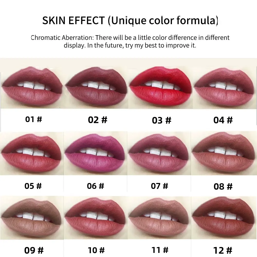 12pcs Nude Lip Liner Set Long-Lasting Waterproof Sexy Lip Plumpers Brown Lip Liner for Perfect Makeup Application